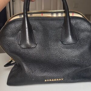 Burberry Black Textured Leather Satchel